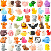 PAPPYN-A 50 Pcs Mini Resin Animal Tiny Resin Animals Figurines Bulk Miniature Little to Hide Small Animal Figures Bulk for Micro Fairy Party Favors Garden Landscape Accessories Dollhouse Crafts Decor