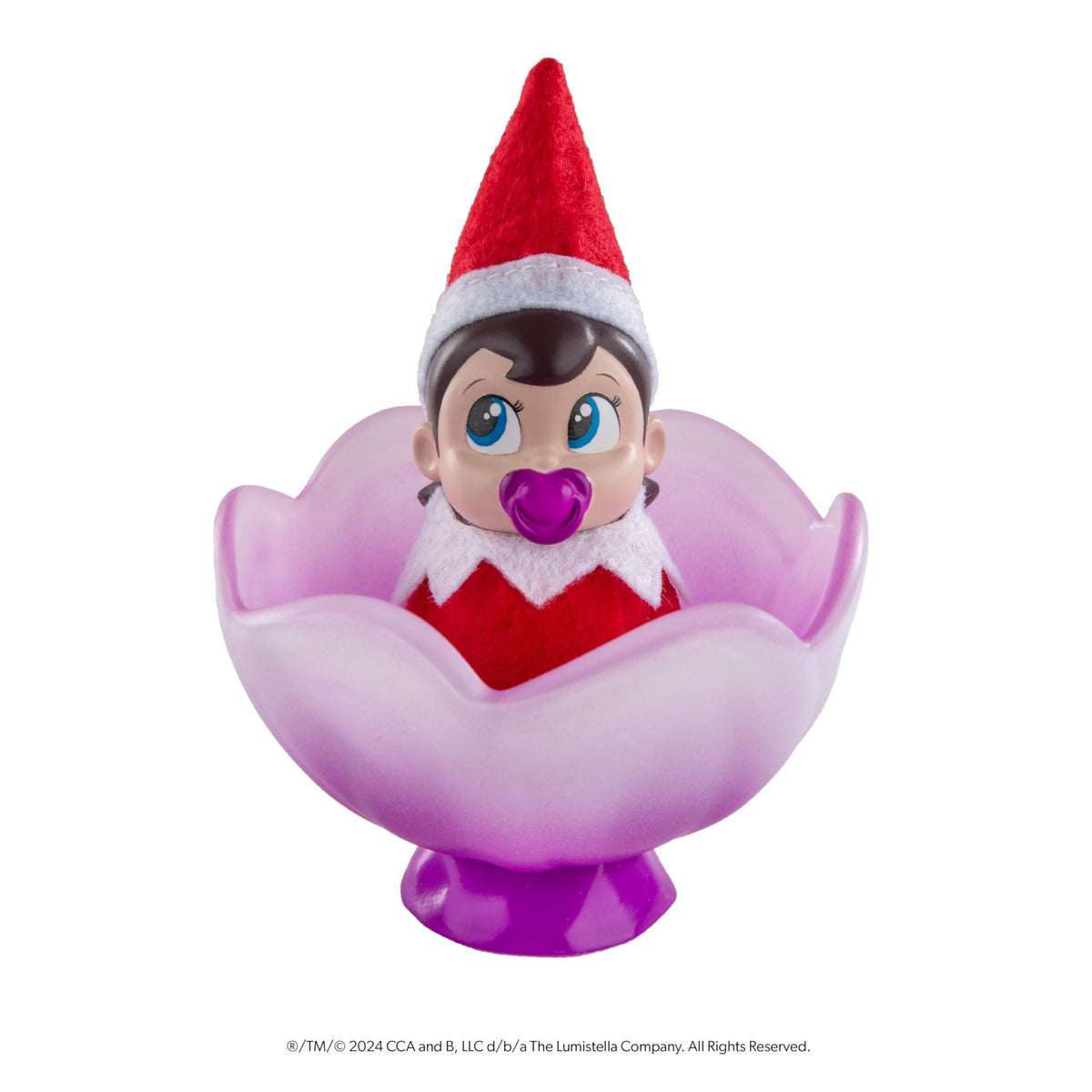 The Elf on the Shelf Frost Pips Mini Blooms Elf Baby Girl with Blue Eyes | Includes a Frost Pips Elf Baby Girl with blue eyes and Frost Flower Cradle.