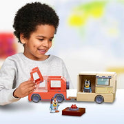 Tile Town Bluey Heeler Camper Magnetic Tile Set, 13 Pieces | Includes Bluey & Bingo figures, action tile; STEM building toy for kids ages 3+