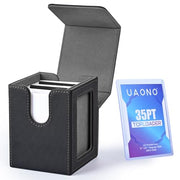 UAONO Card Deck Box for MTG Commander, Fits 100 Double-Sleeved Cards | Independent Commander Display, Magnetic Deck Case for Magic the Gathering TCG, 2 Dividers & 1 Top Loader (Black)