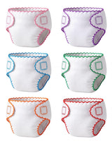 BABESIDE Baby Doll Diapers, 6 Reusable Diapers for 12-15 Inch Baby Dolls | Washable Baby Doll Accessories for Diaper Changing Pretend Play, Doll Diaper Set for Ages 3+