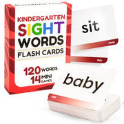 Sight Words Flash Cards Kindergarten | 120 High Frequency Words from Dolch's and Fry's Lists for 4-6 Years