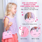 Kids Real Makeup Kit with Unicorn Purse Non Toxic Washable Make Up Set | Pink Unicorn Toys for Girls Age 4-6, 5 Year Old Girl Birthday Gift Idea, Toddler Little Girl Gifts 3 4 5 6 7 8 9 10 Years Old