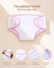 BABESIDE Baby Doll Diapers, 6 Reusable Diapers for 12-15 Inch Baby Dolls | Washable Baby Doll Accessories for Diaper Changing Pretend Play, Doll Diaper Set for Ages 3+