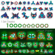 TOSY Magnet Pyramid Glow - 1 Cube Transforms into 1 Billion Shapes, 12 Pieces, 243 Rare Earth Magnets, Glowing, Holographic Design Magnet Tiles Creative Puzzle STEM/STEAM Toy