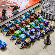 CiaraQ Polyhedral Dice Set - DND Role Playing Dice | Acrylic RPG Dice for Dungeons and Dragons MTG Table Games, Multi-color, 35pcs