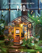 Rolife DIY Miniature Greenhouse Kits for Adults - Cathy's Flower House | Beginner-Friendly Diorama Kits Mayberry Street Tiny House For Adults, Birthday/Christmas Decor Crafts Gifts For Plant Lovers