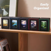 Mage Tech Card Deck Box for MTG Commander - Patented Design, Commander Display, Fits 100 Double-Sleeved Cards, 35pt Card Brick & Dice Tray - Black/Red