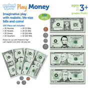 Learning Resources Pretend & Play Money | Kids Cash Register, Dollars, Pretend Classroom Play Sets for Kids, Toy Currency, Toy Dollar Bills