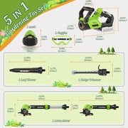 Kids Toy Tool Set, 3-IN-1 Power Garden Lawn Tools with Sounds & Lights, Volume, Toy Weed Wacker, Leaf Blower&Hedge Trimmer, Outdoor Play Toy Tools, Christmas Birthday Gifts for Boy Toys 3 4 5 6 7 8+
