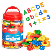 JoyCat Magnetic Letters Numbers Alphabet ABC 123 Fridge Magnets, 78 Pcs | Colorful plastic magnets, uppercase lowercase letters, math symbols, preschool learning toy set for toddlers kids ages 3+