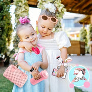 Oisacirg Play Purse with Watch, Phone, Pretend Play Toys for Girls Ages 3-8 | 32Pcs Role Play Set with Handbag, Water Bottle, Scarf, Pretend Makeup, Birthday Gifts, Mom-Daughter Bonding, Multi-Scene Play