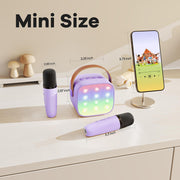 YLL Karaoke Machine for Kids, Birthday Gifts for Girls 3 4 5 6 7+Years Old | 2 Wireless Microphones, 5 Magic Voices, Mini Portable Bluetooth Speaker, Family Home Party Present Toys for Ages 4-12