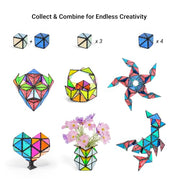 TOSY Magnet Pyramid Glow - 1 Cube Transforms into 1 Billion Shapes, 12 Pieces, 243 Rare Earth Magnets, Glowing, Holographic Design Magnet Tiles Creative Puzzle STEM/STEAM Toy