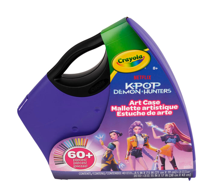 Crayola Kpop Demon Hunters Art Case (40+pcs), Coloring & Sticker Craft Kit | Arts & Crafts Kit, Holiday, Birthday Gift for Kids & Teens, Screen Free Travel Activity Set, Kpop Demon Hunters Toys, Ages 8+