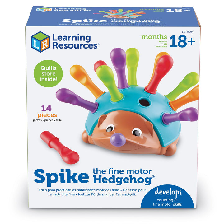 Learning Resources Spike The Fine Motor Hedgehog, Toddler Learning Toys, Fine Motor and Sensory Toys, Educational Toys for Toddlers, Montessori Toys, Ages 18+ Months,14 Pieces