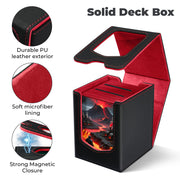 Fabmaker Deck Box Compatible with MTG Commander,Comman-der Deck Box Storage | Magnetic Trading Card Storage Box with Comman-der, Fits 100 Double-Sleeved Card, Card Box Compatible with Magic the Gathering