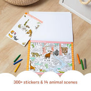 Melissa & Doug Seek & Find Sticker Pad Animals Activity Toy | 21 Pages, 14 Animal Scenes, 400 Color-Coded Stickers, Matching & Coloring Skills, Arts & Crafts Travel Toys for Kids, Ages 4+