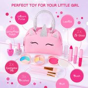 Kids Real Makeup Kit with Unicorn Purse Non Toxic Washable Make Up Set | Pink Unicorn Toys for Girls Age 4-6, 5 Year Old Girl Birthday Gift Idea, Toddler Little Girl Gifts 3 4 5 6 7 8 9 10 Years Old