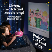 LUNA STORYTIME Kids Pink Book Projector - 5 Read Aloud Fairytale Stories, 5 Songs, Ages 3+
