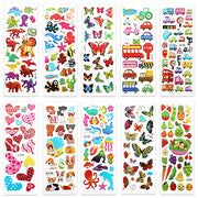 Puffy 3D Sticker for Kid & Toddler 500+ Variety Pack Cute Scrapbook Sticker | Craft for Scrapbooking Journal Gifts and Rewards Including Animal, Numbers, Fruits, Fish, Dinosaurs, Cars and More…