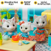 Honey Bee Acres The Purringtons Cat Family - 4 Mini Doll Figures - Ages 3+