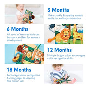 hahaland Baby Books 0-6 Months,Infant Tummy Time Toy Sensory Toys | 6 to 12 Months Touch Feel Book Travel Toy Gifts for Boy Girl 0-3 Month Baby Shower Birthday Easter Basket Stuffers 1PCS