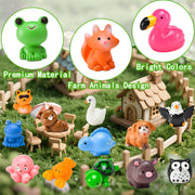 PAPPYN-A 50 Pcs Mini Resin Animal Tiny Resin Animals Figurines Bulk Miniature Little to Hide Small Animal Figures Bulk for Micro Fairy Party Favors Garden Landscape Accessories Dollhouse Crafts Decor