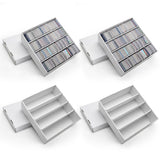 RLAVBL 4 Pack Trading Card Storage Box, 3600 Count Cardboard Card Boxes | 64 Dividers for Sports, MTG, TCG, Toploader, 4 Row