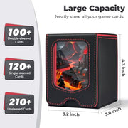 Fabmaker Deck Box Compatible with MTG Commander,Comman-der Deck Box Storage | Magnetic Trading Card Storage Box with Comman-der, Fits 100 Double-Sleeved Card, Card Box Compatible with Magic the Gathering