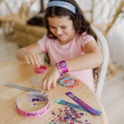 Melissa & Doug Design-Your-Own Bracelets Jewelry Making Craft Kit | DIY Jewelry, 4 Reversible Bracelets, 100+ Gem & Glitter Stickers, Arts & Crafts Activity, Preschool Toys for Kids, Ages 4+