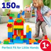 Mega Bloks First Builders Deluxe Building Bag Toddler Block Toys Set, Red | 150 Pieces, Storage, Creative Open-Ended Play, Preschool Kids Ages 1+ Years, Easy to Build (Amazon Exclusive)