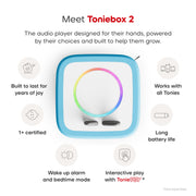 Toniebox 2 My First Farm Bundle for Kids 1+ with Soft and Squeezable Cow, Horse, and Pig - Sky Blue