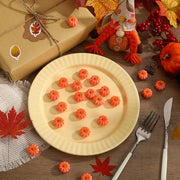 JUNEBRUSHS 50 Pcs Mini Pumpkins Fake Pumpkins Artificial Pumpkins Thanksgiving Ornaments for Vase Filler DIY Crafts Fall Halloween Party Supplies Home Table Decorations