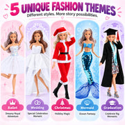 11.5 Inch Doll Clothes and Accessories Gift Set with 1 Fashion Doll