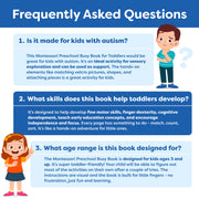 Montessori Busy Book & Preschool Learning Workbook for Toddlers Ages 3-5 | Preassembled Quiet Activity Book - Educational Travel Toy - Toys and Gifts for Kids