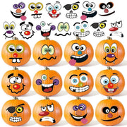 Halloween Mini Pumpkin Decorating Stickers for Kids Toddlers Party Favors | 18 sheets, 36 pack, small, pumpkin face stickers, treat gifts