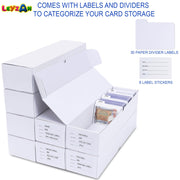 Trading Card Storage Box, 8-Pack 1000 Count Cardboard TCG & Sport Card Box | Trading Card Storage with Divider and Labels, Card Organizer Box for MTG, Magic, Football, Basketball, Game Card Collections