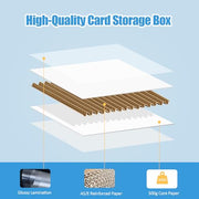 4 Pack Sports Card Boxes 3600 Count Cardboard Card Storage Box White Bulk Card Storage Baseball Card Boxes with 10 Dividers Sports Cards Storage Box for Card Game Baseball Card Storage Boxes
