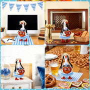 YGEINIT Oktoberfest Desk Goose Outfits 7 Inch | Desk Goose Outfits Felt Costume with Bavarian Pretzels, Oktoberfest Home and Office Decoration for Desktop Goose Statues