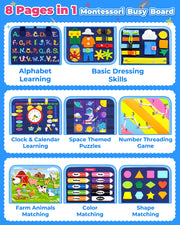 Gojmzo Busy Board Montessori Toys for Toddler Boy Girl Gifts Busy Book | Sensory Toys, Airplane Car Travel Toy, Learning Educational Toys, Activity Book, Toddler Activities, Fine Motor Skills