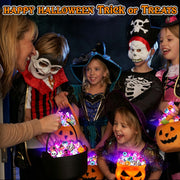 Halloween Party Favors 50Pcs Trick or Treats Halloween Toys for Kids | Halloween Party Favors for Kids & Adults, Non‑candy Gift Bag Fillers, Light Up Rings for Halloween party supplies