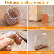 Square Chair Leg Protectors for Hardwood Floor Fits All Shape Chair Mat for Wood and Tile Floors. Chair Leg Universal Cover Elastic Mold
