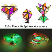 TOSY Magnet Pyramid Glow - 1 Cube Transforms into 1 Billion Shapes, 12 Pieces, 243 Rare Earth Magnets, Glowing, Holographic Design Magnet Tiles Creative Puzzle STEM/STEAM Toy