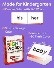 Sight Words Flash Cards Kindergarten | 120 High Frequency Words from Dolch's and Fry's Lists for 4-6 Years