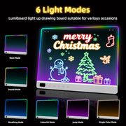 Lumiboard Led Drawing Board with 13 Light Effects, 16" Rechargeable Glow Doodle LED Note Board with Colors, Neon Light Up Drawing Tablet Gifts for Kids for Easter Birthday Christmas Gift Ideas