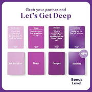 Let's Get Deep, A Question Card Game for Couples by Relatable | Great for Date Night Ideas, Couples Gifts, and Long Distance Relationship Games, Includes 200 Cards
