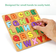 Wooden Puzzles for Kids Ages 3-5, 3 Pack ABC Number and Shape Learning Toys | 3 wooden puzzle board with ABC letters, numbers and colorful shapes for preschool learning, matching and fine motor skills